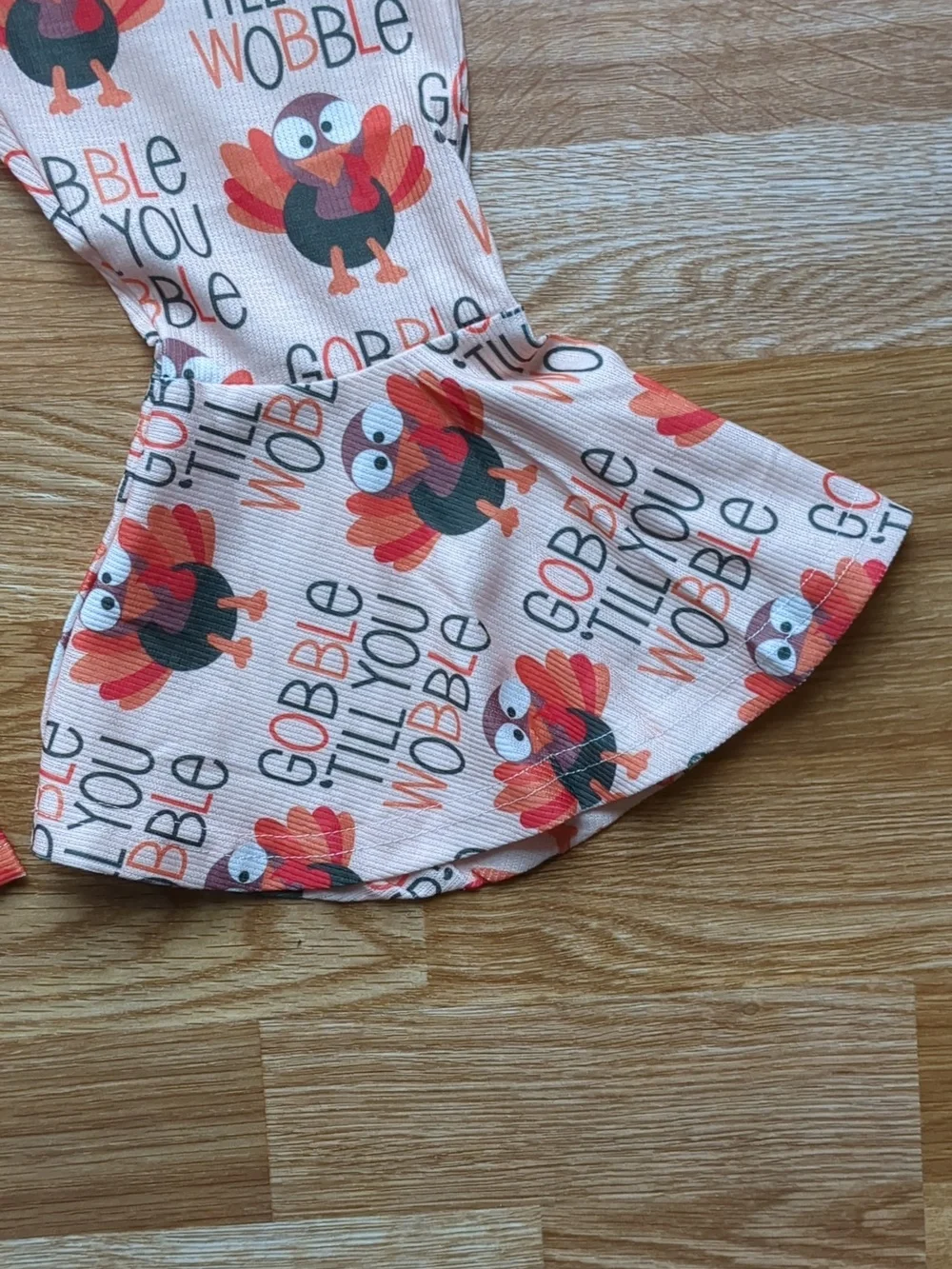 Girls Toddler Thanksgiving Gobble Till You Wobble Turkey Ruffle Romper, Size 2